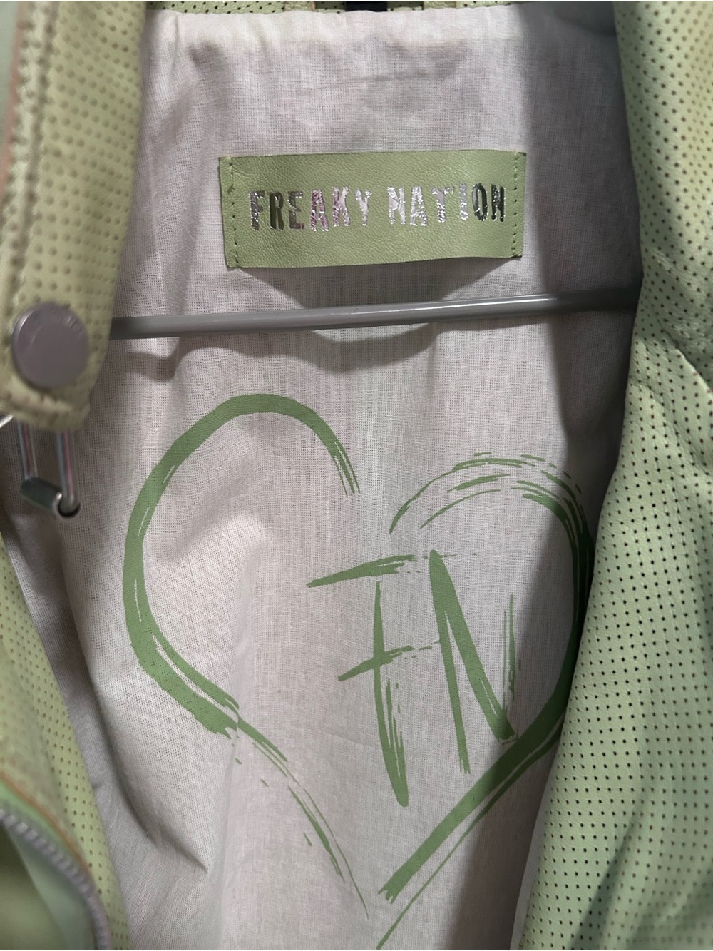 Women's Mint Green Perforated Tote